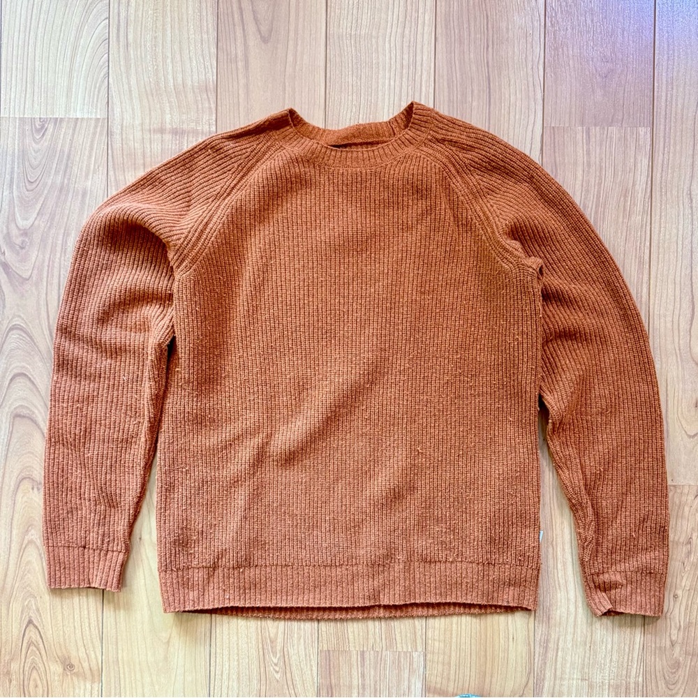 Frank & Oak Lambswool Crewneck Sweater in Rust - Large